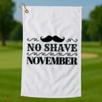No Shave November Mustache Funny Golf Towel thumb 1