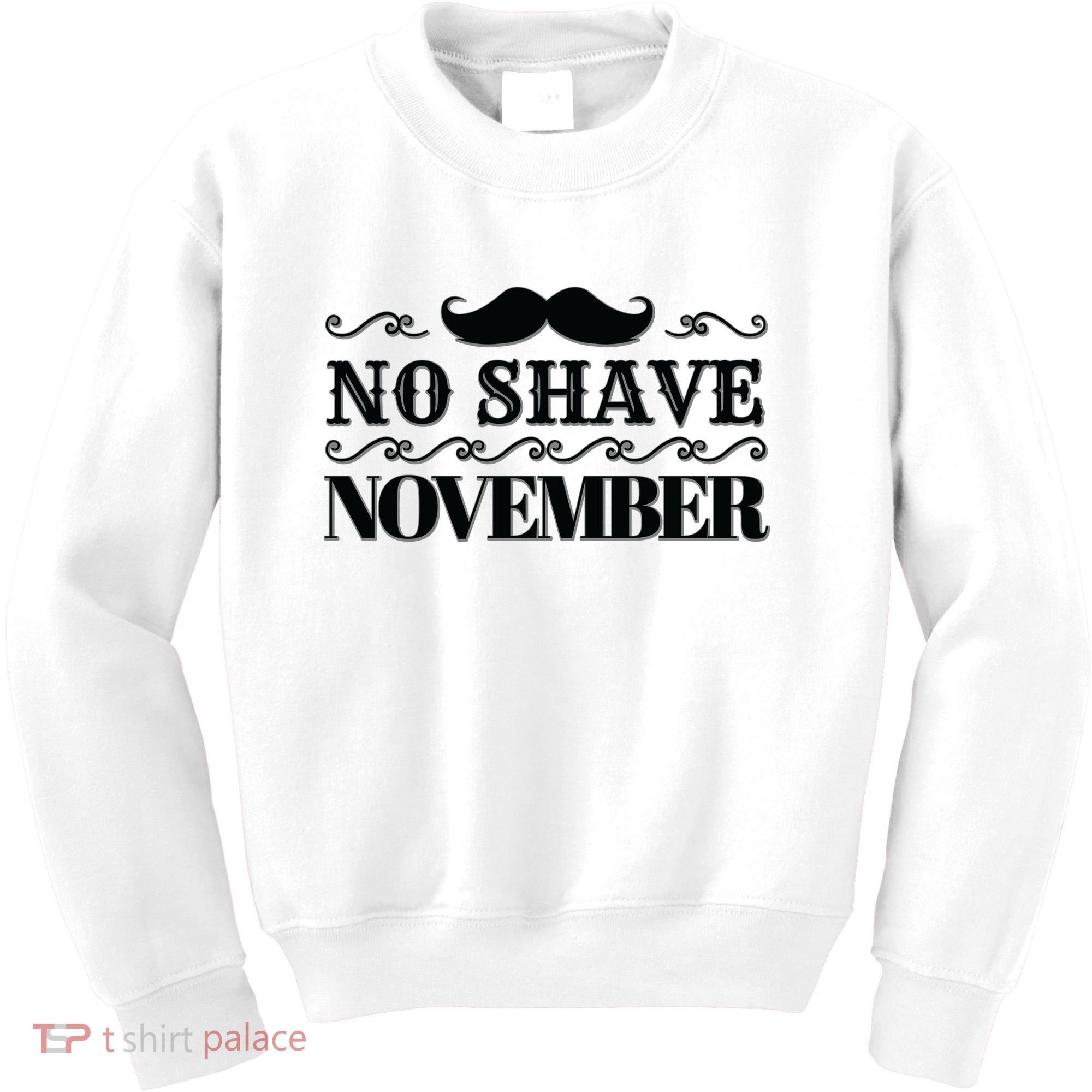 No Shave November Mustache Funny Kids Sweatshirt