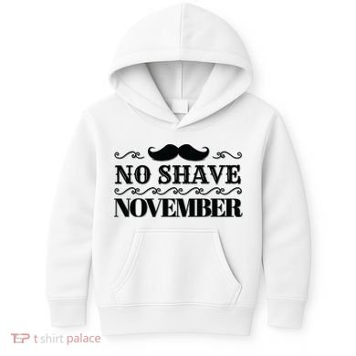 No Shave November Mustache Funny Kids Hoodie