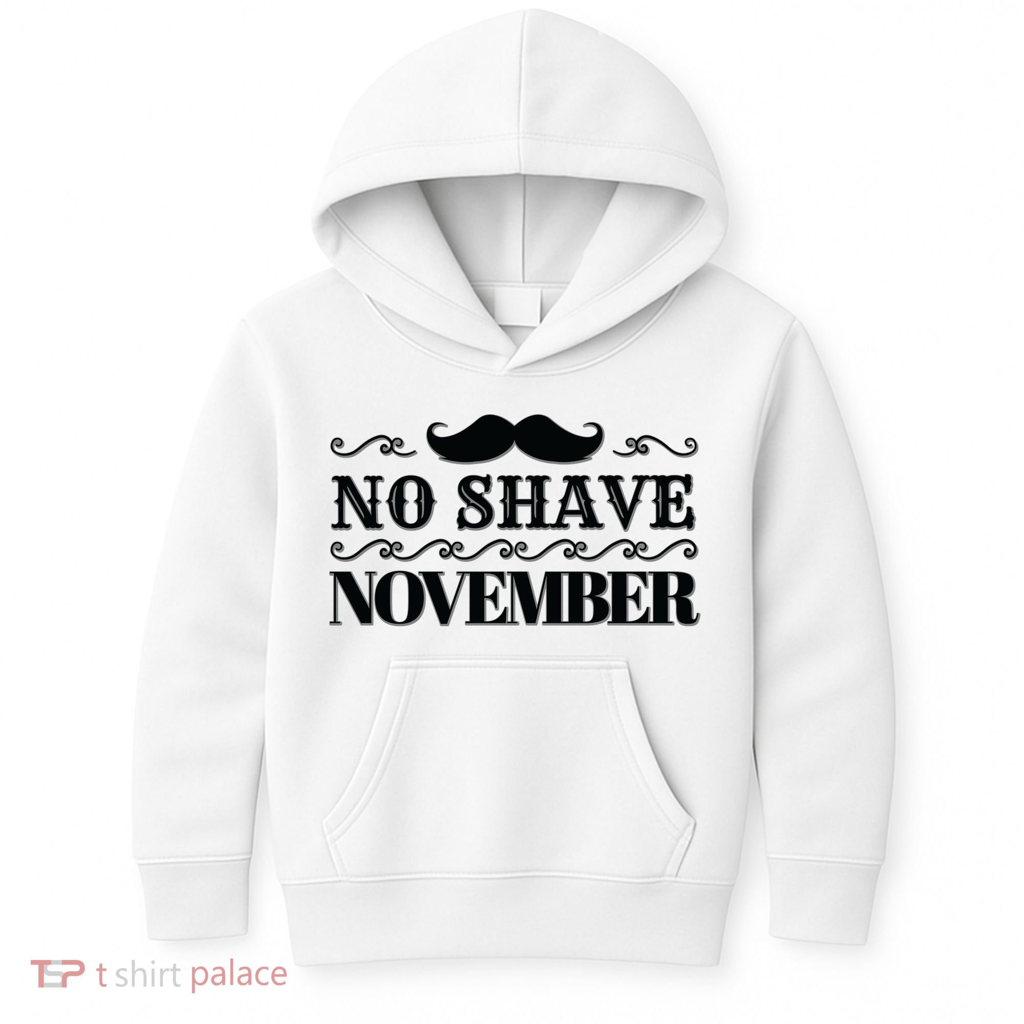 No Shave November Mustache Funny Kids Hoodie
