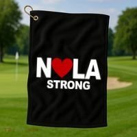 Nola Strong New Orleans Support Never Forget Golf Towel thumb 1