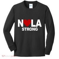 Nola Strong New Orleans Support Never Forget Kids Long Sleeve Shirt thumb 0