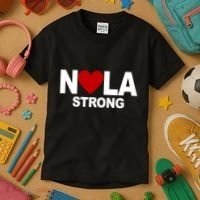 Nola Strong New Orleans Support Never Forget Kids T-Shirt thumb 3