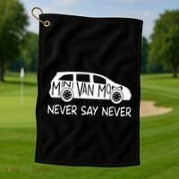 Never Say Never Sayings Minivan Cute Soccer Mom Goalkeepers Golf Towel thumb 1