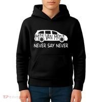 Never Say Never Sayings Minivan Cute Soccer Mom Goalkeepers Kids Hoodie thumb 4