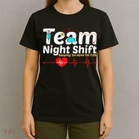 Night Shift Nurse Life RN LPN CNA Healthcare Heartbeat Love T-Shirt thumb 4