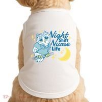 Night Shift Nurse Life Owl Doggie Tank thumb 0