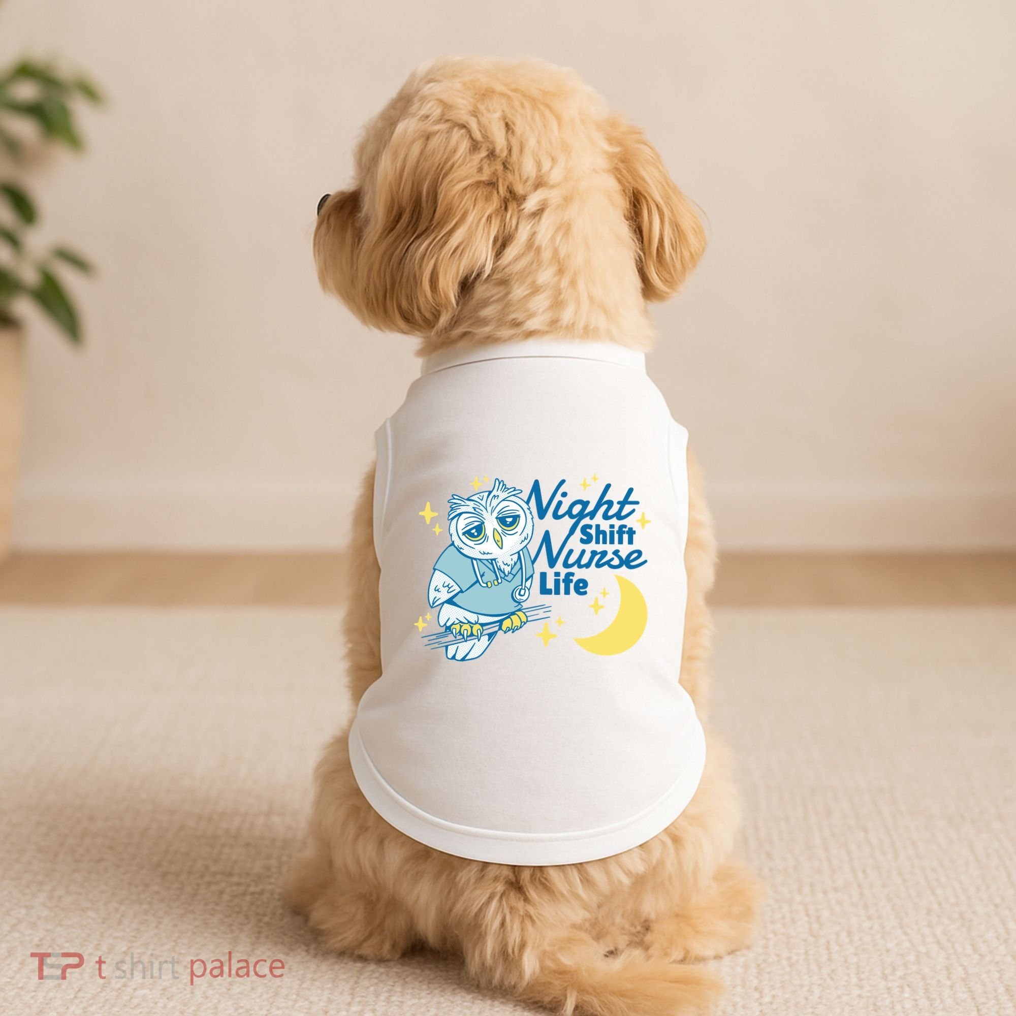 Night Shift Nurse Life Owl Doggie Tank