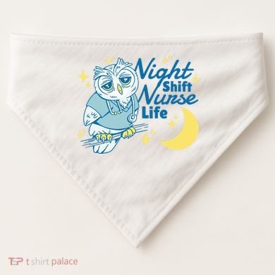 Night Shift Nurse Life Owl USA-Made Doggie Bandana