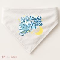 Night Shift Nurse Life Owl USA-Made Doggie Bandana thumb 0