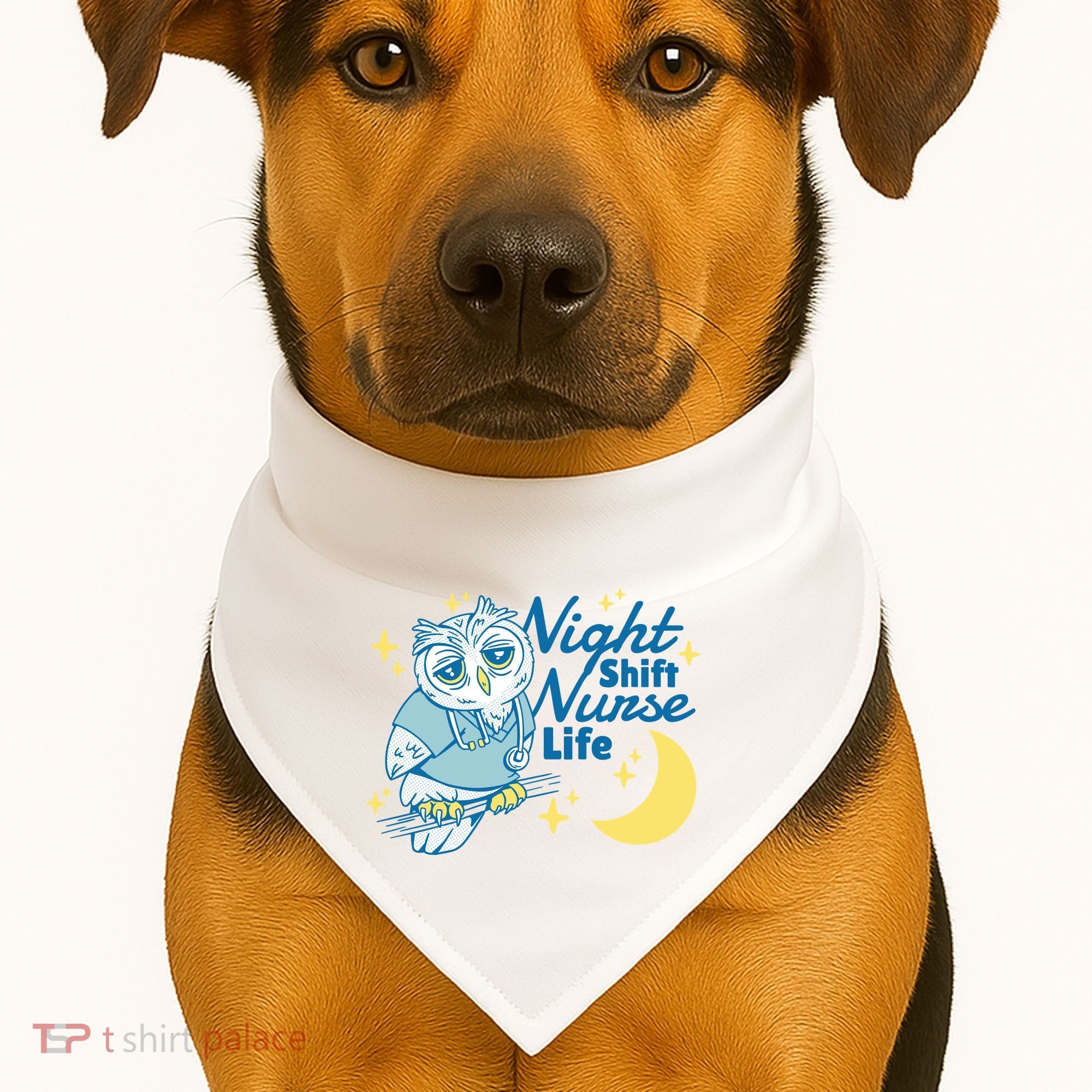 Night Shift Nurse Life Owl USA-Made Doggie Bandana