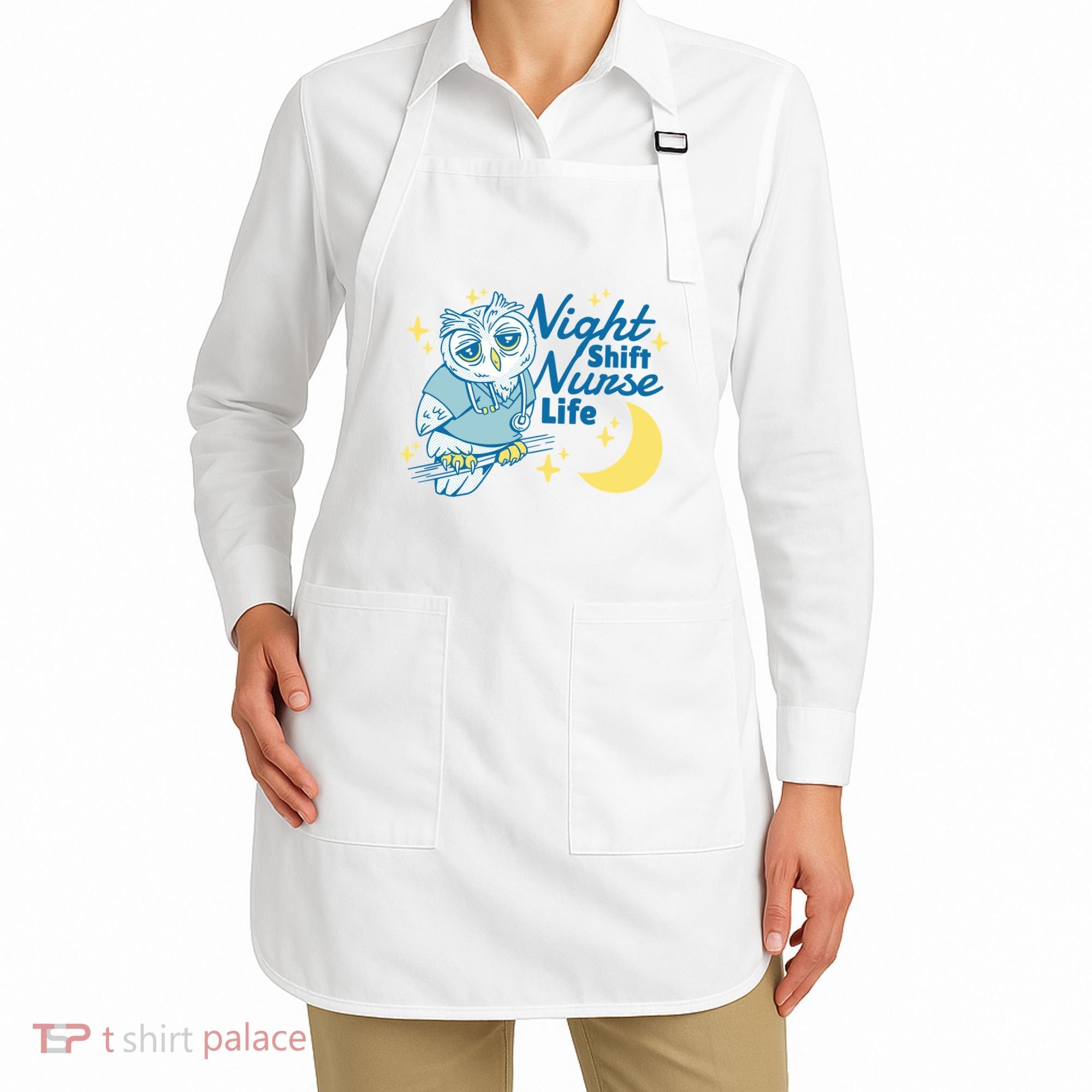 Night Shift Nurse Life Owl Apron