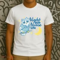 Night Shift Nurse Life Owl T-Shirt thumb 3