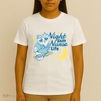 Night Shift Nurse Life Owl T-Shirt thumb 4