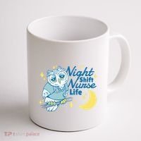 Night Shift Nurse Life Owl Coffee Mug thumb 1