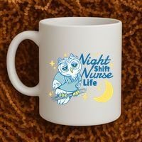 Night Shift Nurse Life Owl Coffee Mug thumb 2