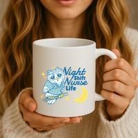 Night Shift Nurse Life Owl Coffee Mug thumb 3