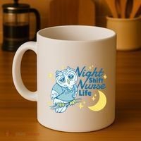 Night Shift Nurse Life Owl Coffee Mug thumb 4