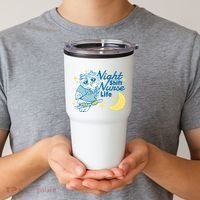 Night Shift Nurse Life Owl Tumbler thumb 2