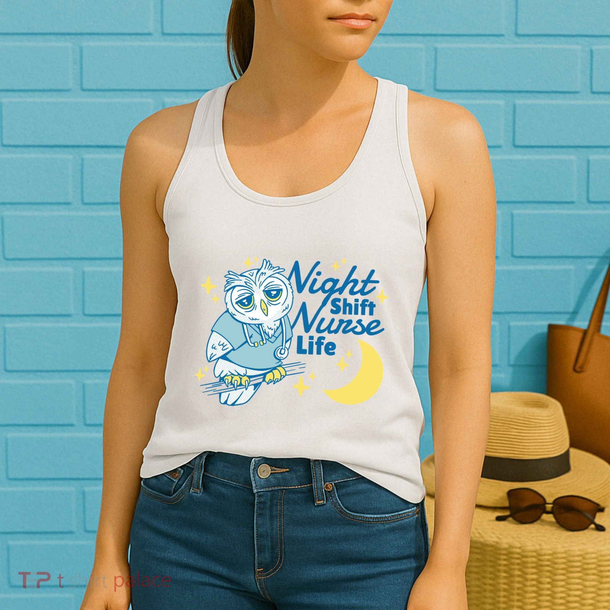Night Shift Nurse Life Owl Women's Tank Top