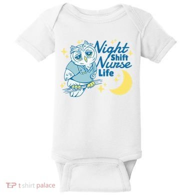 Night Shift Nurse Life Owl Baby Bodysuit