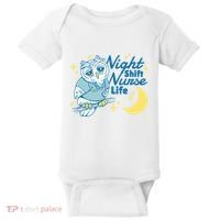 Night Shift Nurse Life Owl Baby Bodysuit thumb 0
