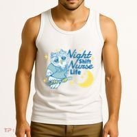 Night Shift Nurse Life Owl Tank Top thumb 3