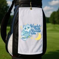 Night Shift Nurse Life Owl Golf Towel thumb 2