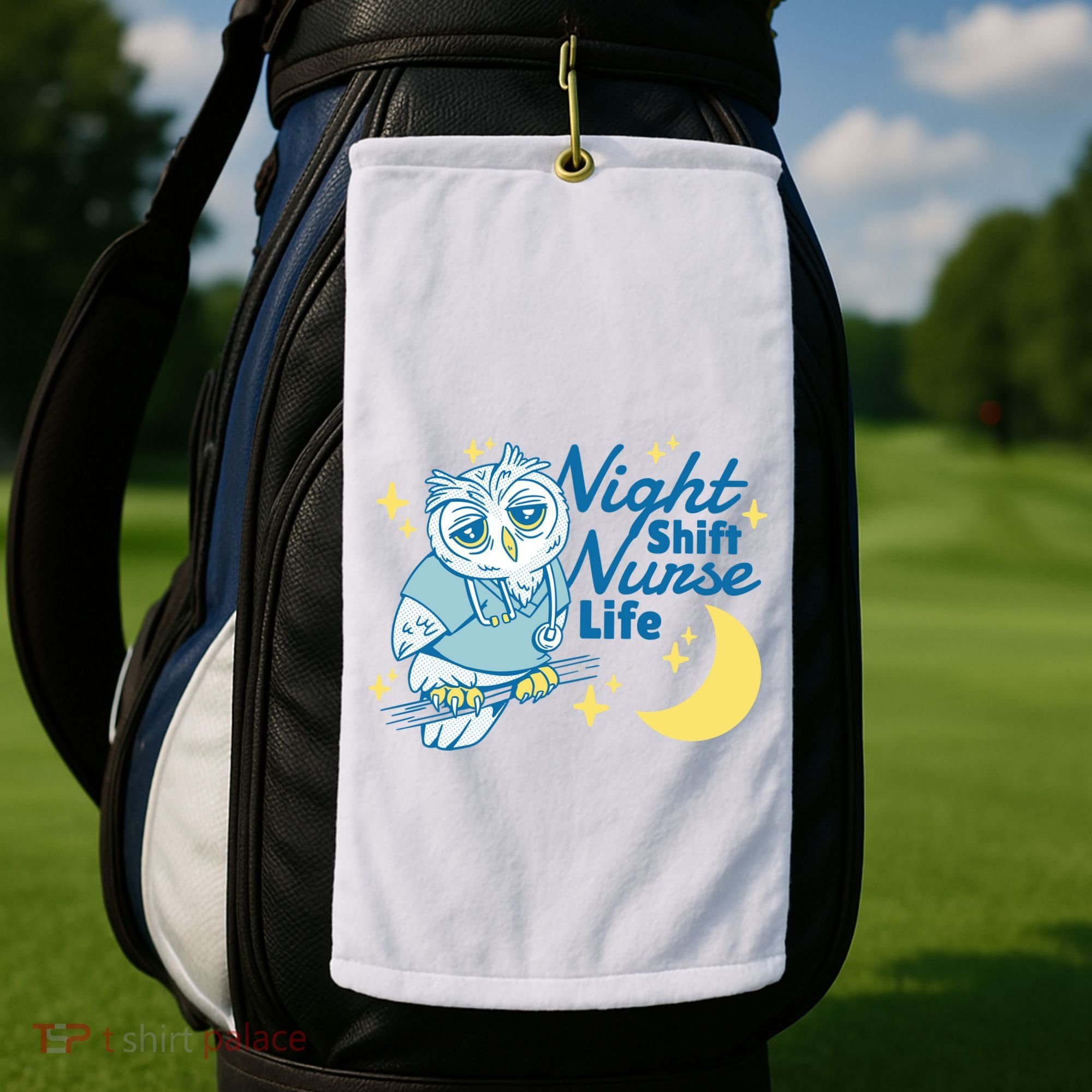Night Shift Nurse Life Owl Golf Towel
