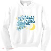 Night Shift Nurse Life Owl Kids Sweatshirt thumb 0