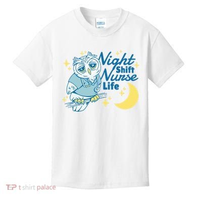 Night Shift Nurse Life Owl Kids T-Shirt