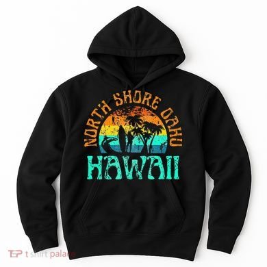 North Shore Oahu Hawaii Surf Beach Surfer Waves Hoodie