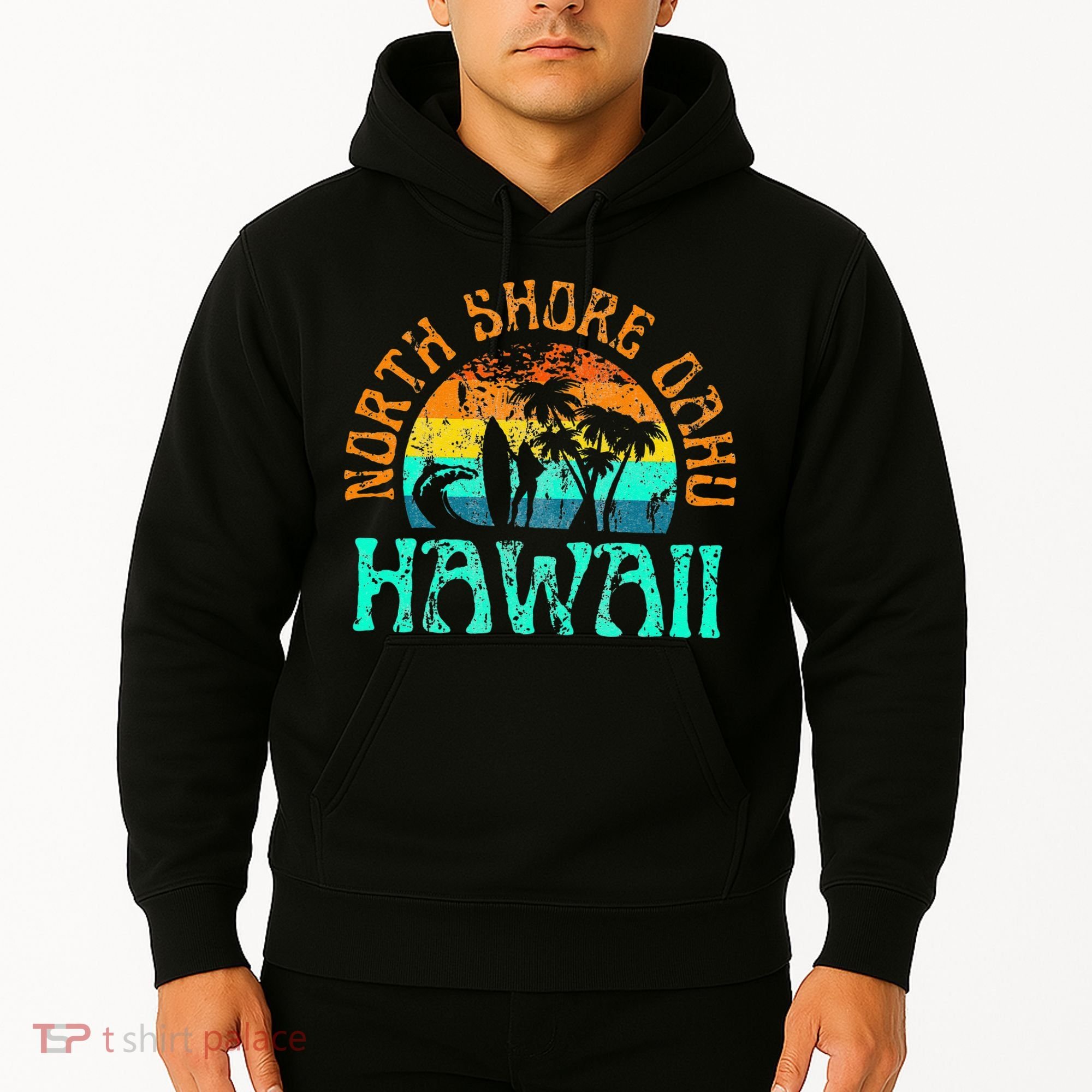 North Shore Oahu Hawaii Surf Beach Surfer Waves Hoodie