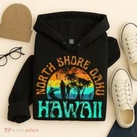 North Shore Oahu Hawaii Surf Beach Surfer Waves Hoodie thumb 4
