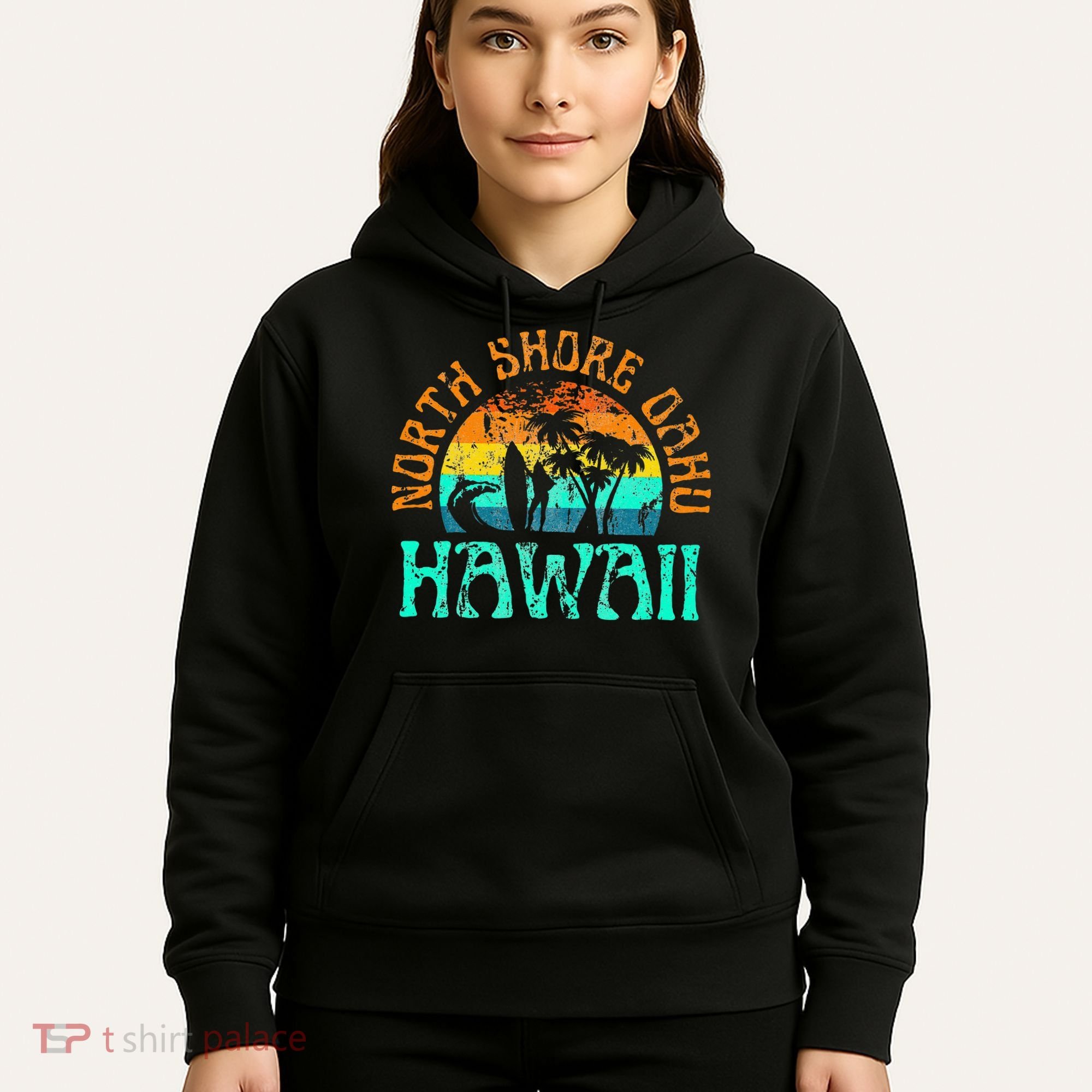 North Shore Oahu Hawaii Surf Beach Surfer Waves Hoodie