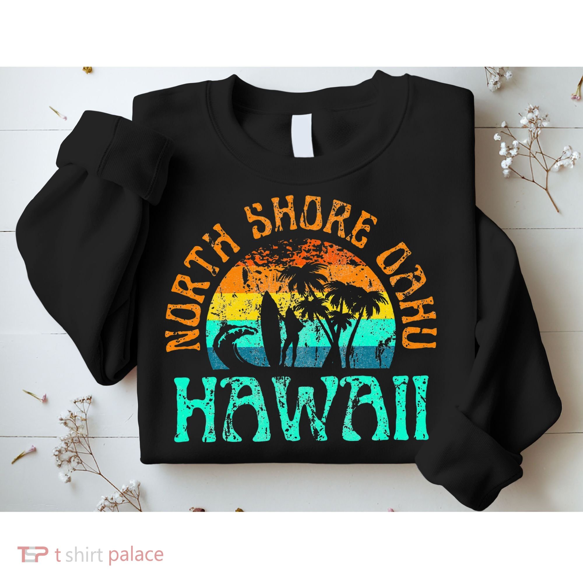 North Shore Oahu Hawaii Surf Beach Surfer Waves Sweatshirt
