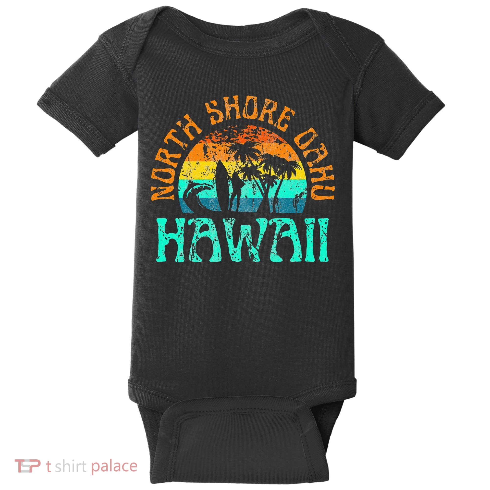 North Shore Oahu Hawaii Surf Beach Surfer Waves Baby Bodysuit