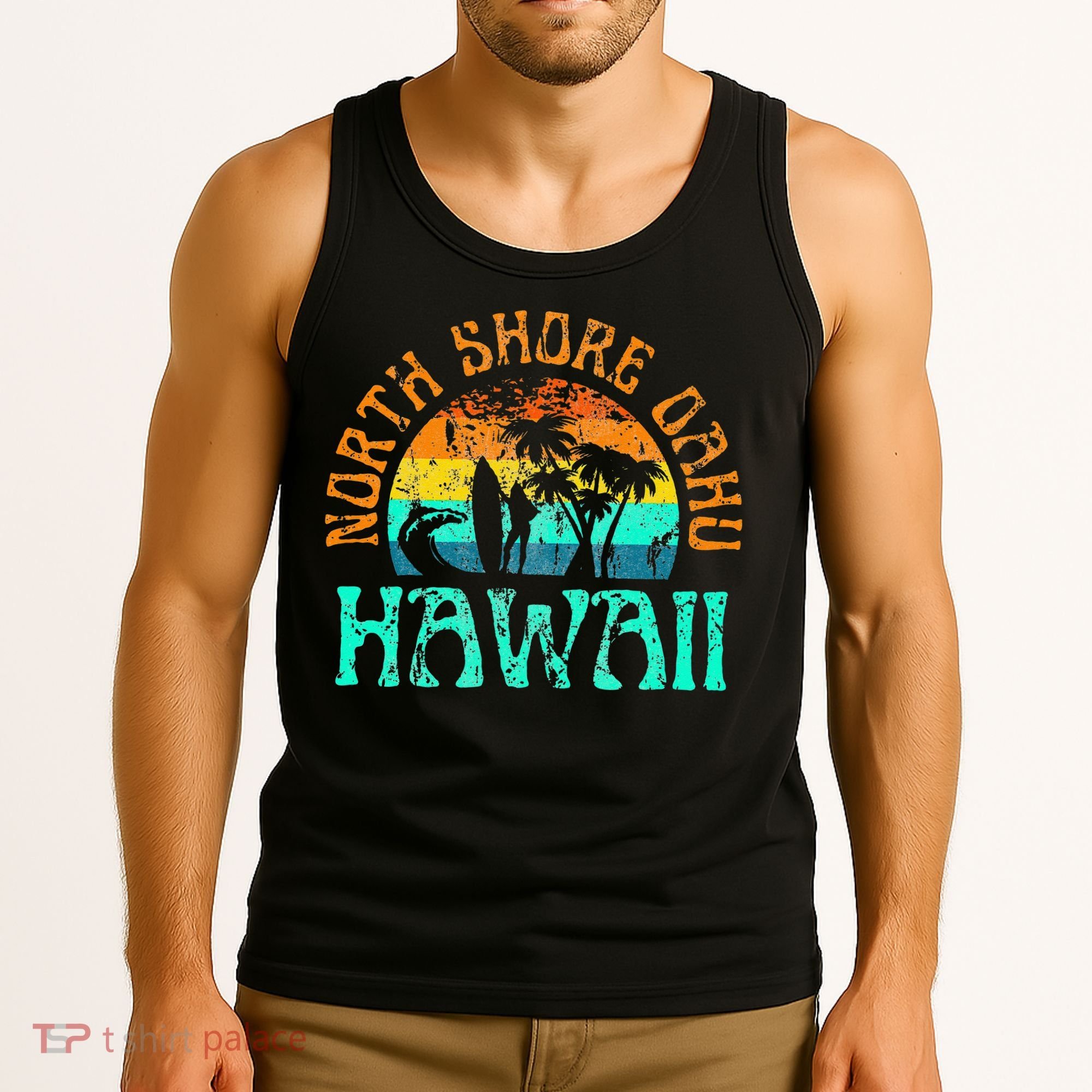 North Shore Oahu Hawaii Surf Beach Surfer Waves Tank Top