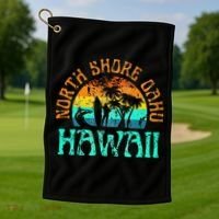North Shore Oahu Hawaii Surf Beach Surfer Waves Golf Towel thumb 1