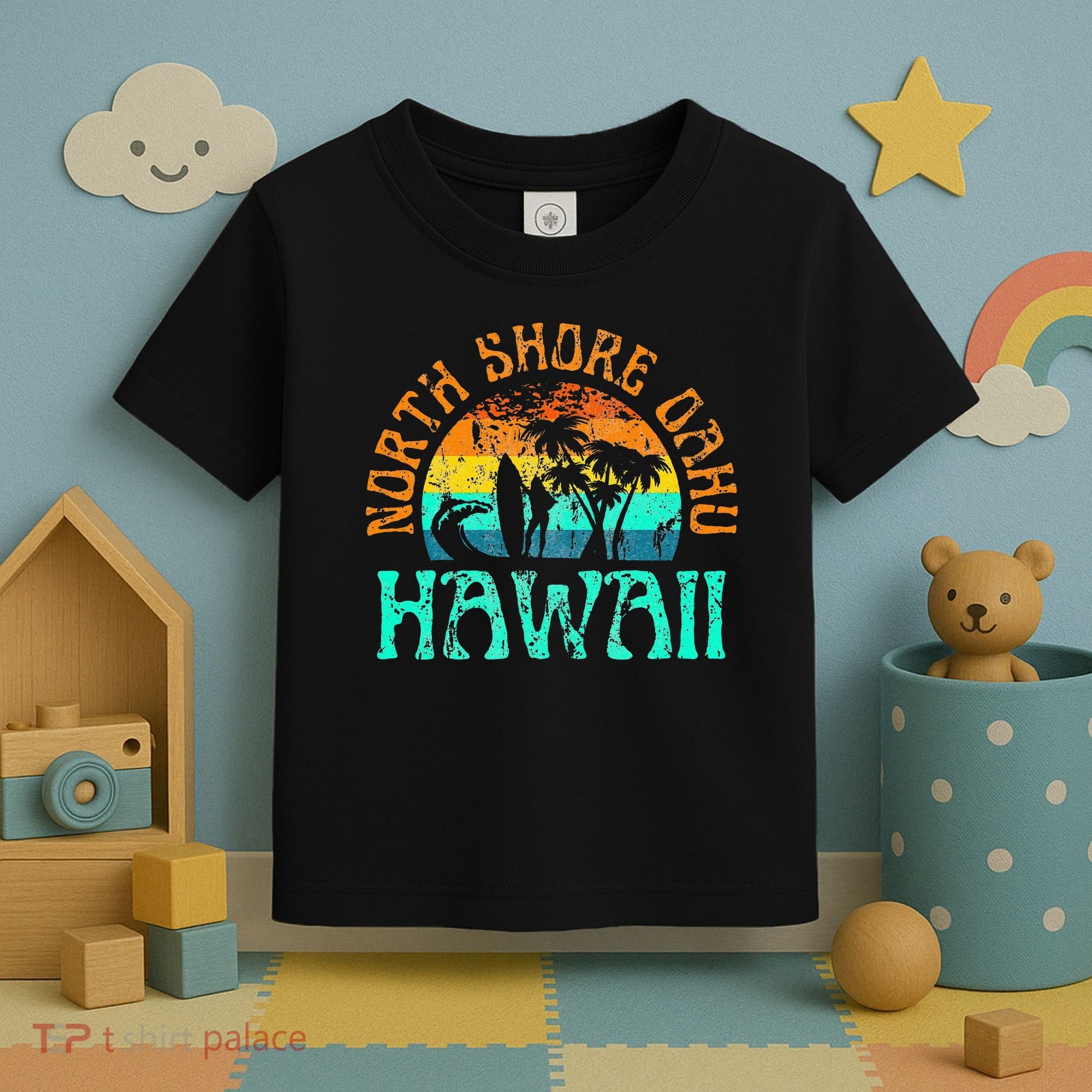North Shore Oahu Hawaii Surf Beach Surfer Waves Toddler T-Shirt