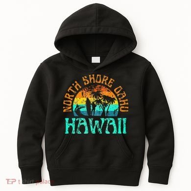 North Shore Oahu Hawaii Surf Beach Surfer Waves Kids Hoodie
