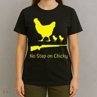 No Step On Chicky Libertarian Rifle Gadsden Flag Chicken Gun T-Shirt thumb 4