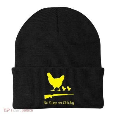 No Step On Chicky Libertarian Rifle Gadsden Flag Chicken Gun Beanie
