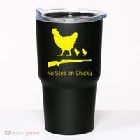 No Step On Chicky Libertarian Rifle Gadsden Flag Chicken Gun Tumbler thumb 0