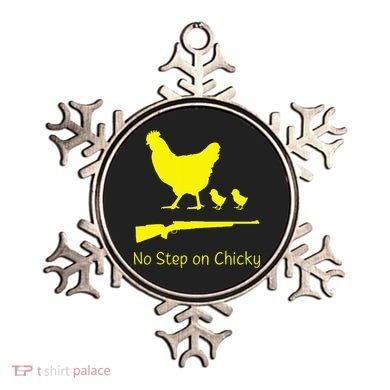 No Step On Chicky Libertarian Rifle Gadsden Flag Chicken Gun Ornament