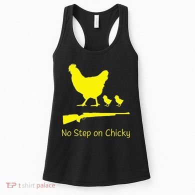 No Step On Chicky Libertarian Rifle Gadsden Flag Chicken Gun Women's Tank Top