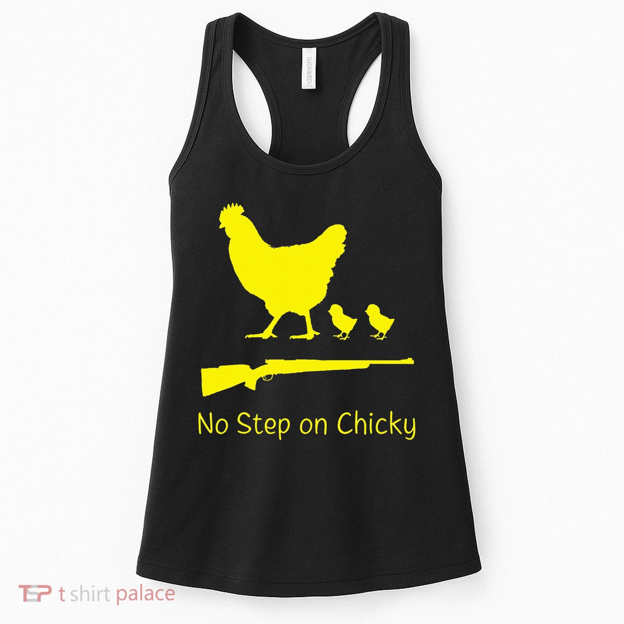 No Step On Chicky Libertarian Rifle Gadsden Flag Chicken Gun Women's Tank Top