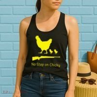 No Step On Chicky Libertarian Rifle Gadsden Flag Chicken Gun Women's Tank Top thumb 2