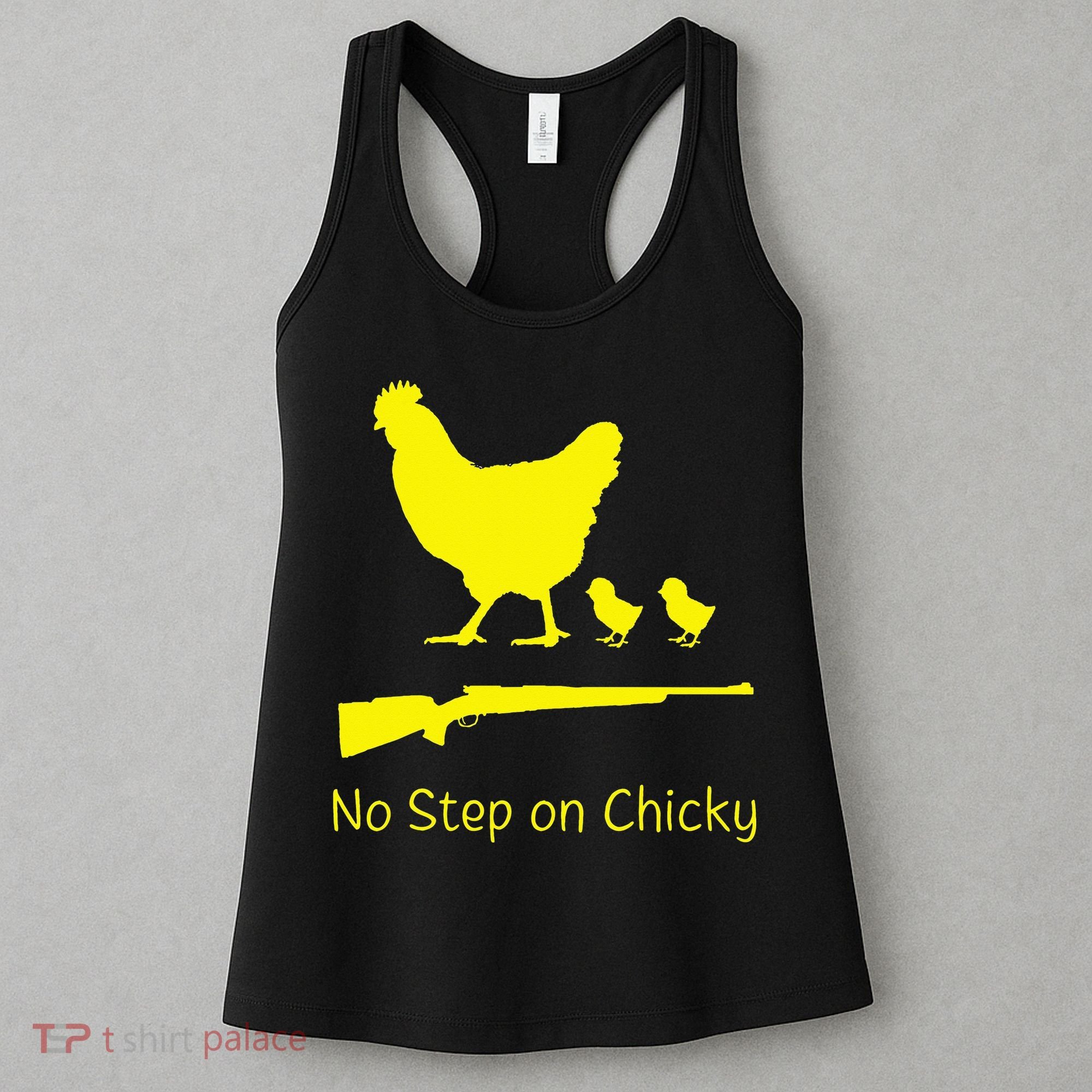 No Step On Chicky Libertarian Rifle Gadsden Flag Chicken Gun Women's Tank Top