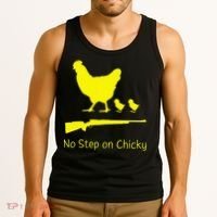 No Step On Chicky Libertarian Rifle Gadsden Flag Chicken Gun Tank Top thumb 3